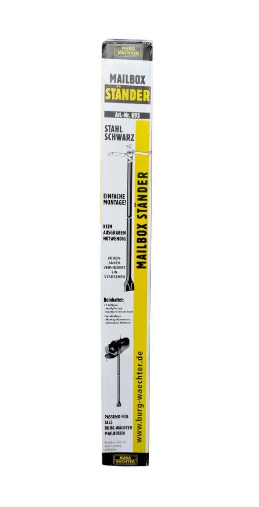 BURG-WÄCHTER Supporto per cassetta postale, Supporto per cassette della posta, US Mailbox, Da fissare nel calcestruzzo, Materiale di fissaggio incl., 893 S, 150 cm, Nero