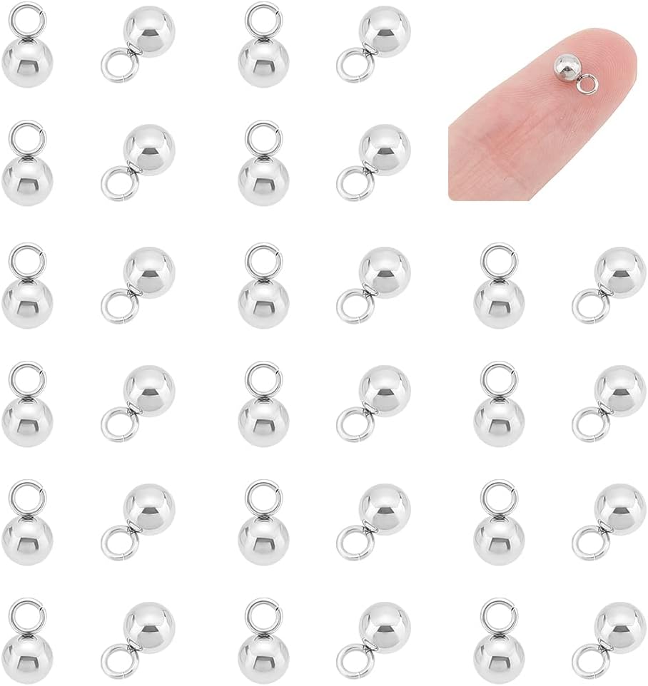 UNICRAFTALE Sphere Charms 304 Stainless Steel Round Ball Pendants Vacuum Plating Charm or Necklace Bracelet Jewelry Making