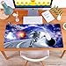 Produktbild MYAUEYSU Gaming 40x90cm Premium Groß vernähte Kanten langlebig mit high-end Glide und Anti-Rutsch Speed Gaming Mauspad,Raumfahrer stiehlt Planeten. Gemischte Medien