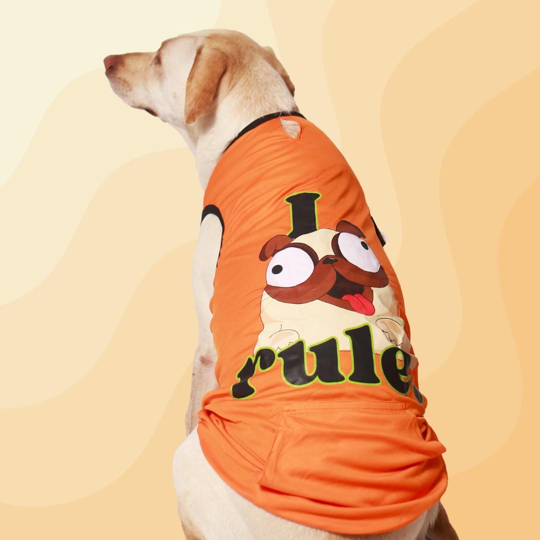 T Shirt for Dogs | Sleeveless| Orange | I Rule | Pawrels (8XL) (B0CYTBR54C) Amazon Price History, Amazon Price Tracker