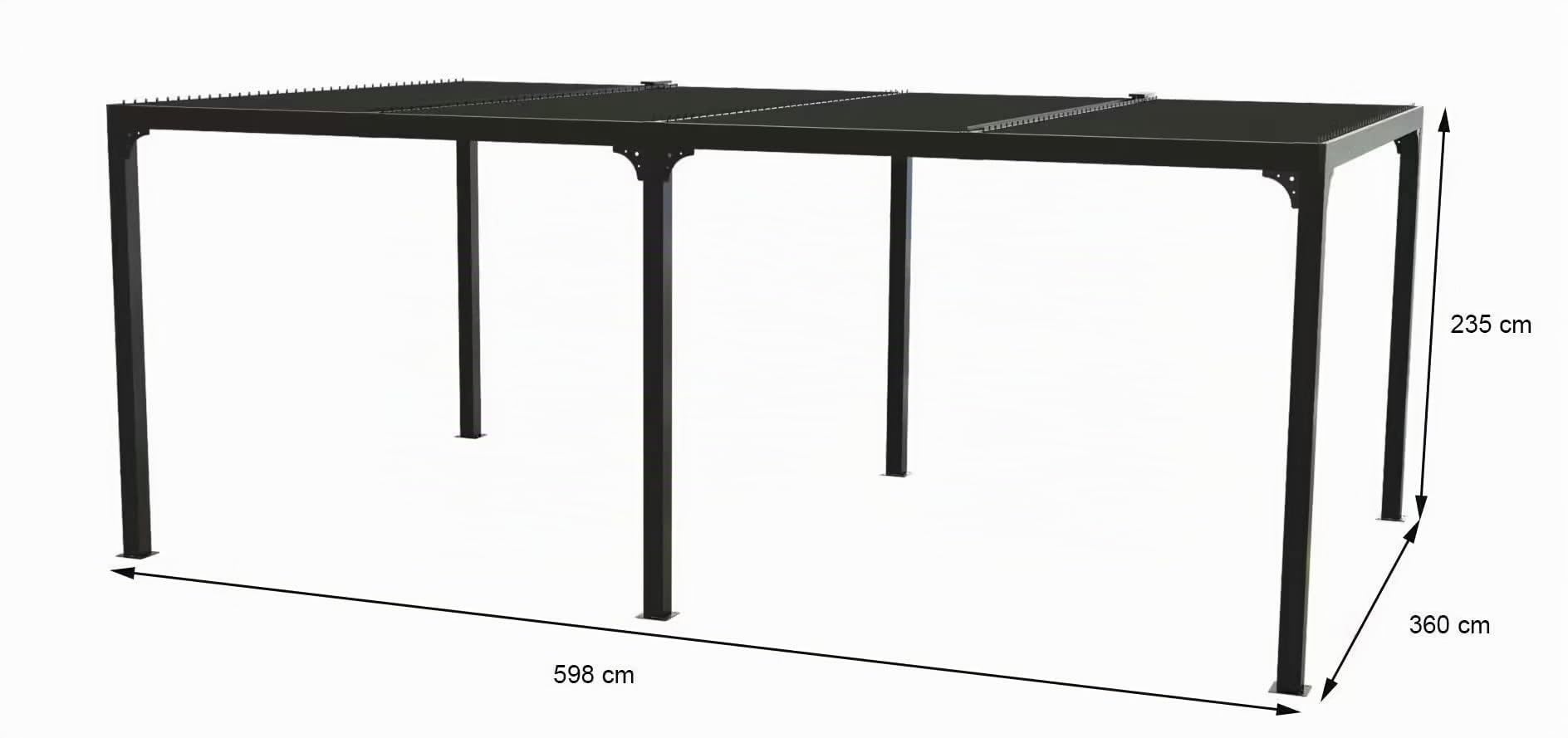 Pergola Bioclimatique 21.52m² Gris Anthracite - PER3660BI