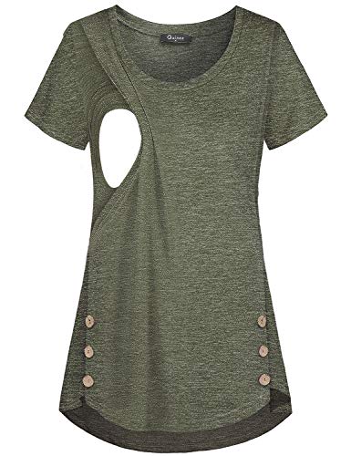 Image of Quinee Women's Casual Button Side Nursing Tops Maternity Breastfeeding Tunic