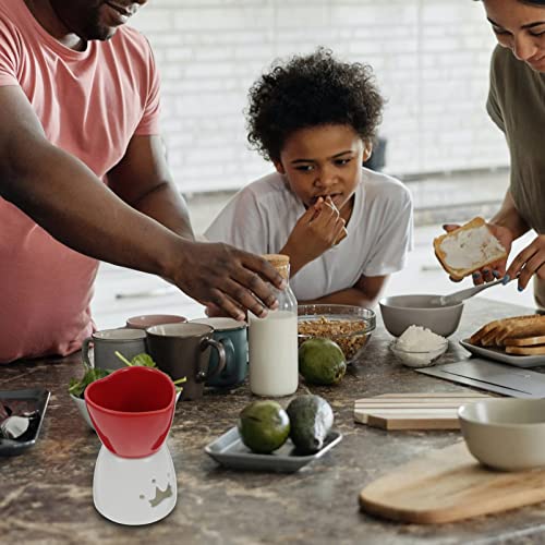 Hemoton Aquecedor de manteiga de cerâmica, panela de derretimento de queijo, fornalha de aquecimento