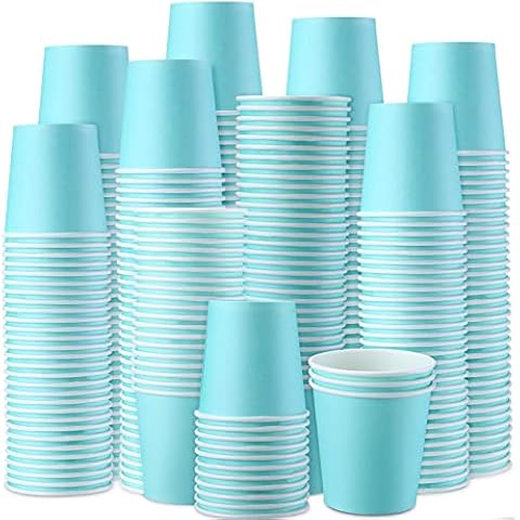 300 Pack 4 oz Blue Bathroom Paper Cups Disposable Bathroom Mouthwash Cups Small Disposable Cups Mini Disposable Espresso Cups Paper Hot Cups for Snack Drink Home Campers Party Picnic Cover