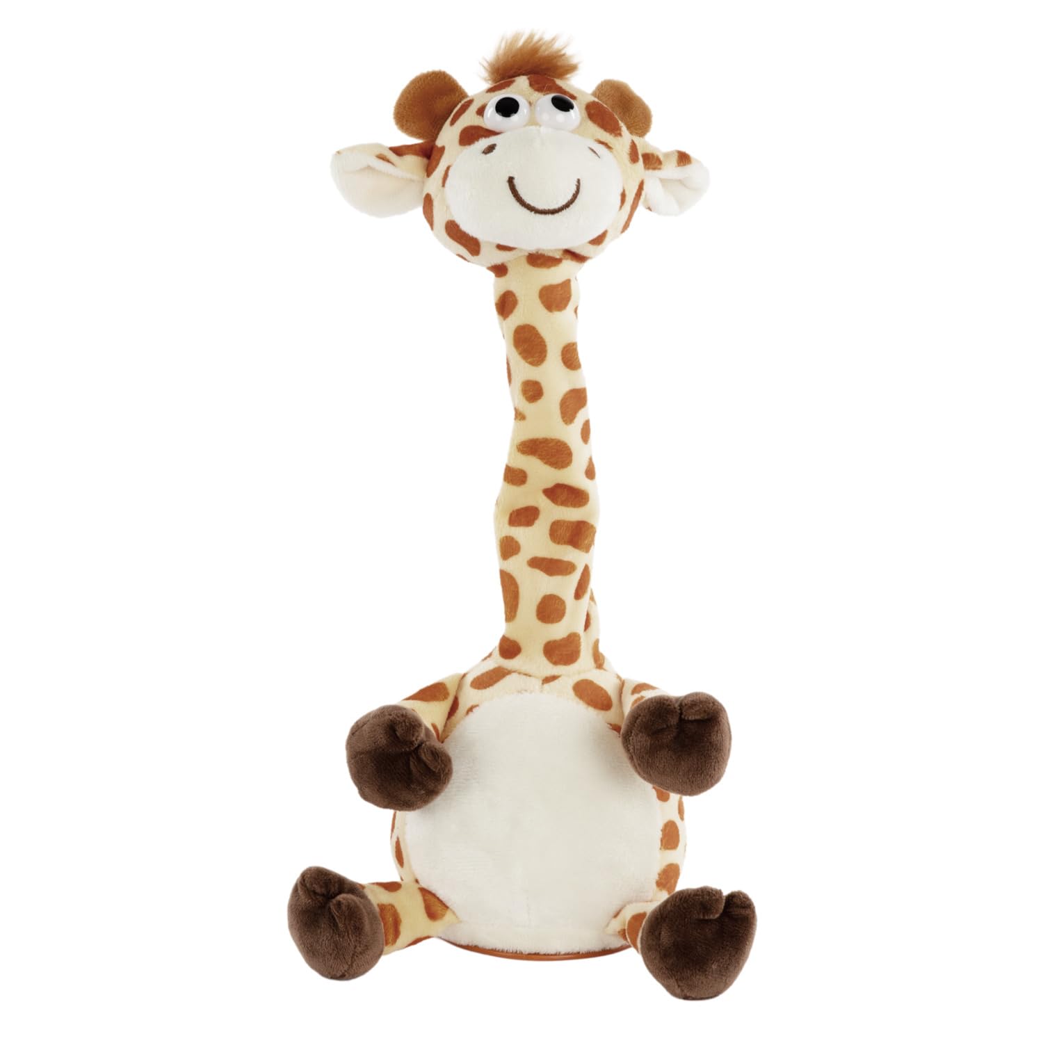Idena 40362 - Plapper Animal Giraffe, approx. 32 cm, Plush Toy Speaks Everything in Funny Voice and Moves the Neck, Battery Operated (Batteries Not Included), Yellow/Brown-image-21
