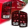 ECOTRIC Pair Tail Light Compatible with 2002-2006 Dodge Ram 1500 / 2003-2006 Ram 2500 3500 Taillight Turn Signal Light Replacement for 55077348AF CH2801147 55077347AF CH2800147 (Red Smoked)