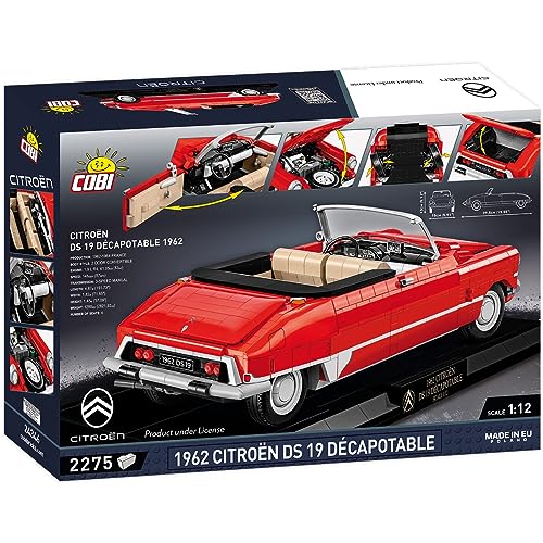 COBI Cars escala 1:12 Citroën DS 19 decapotable rojo miniatura 5
