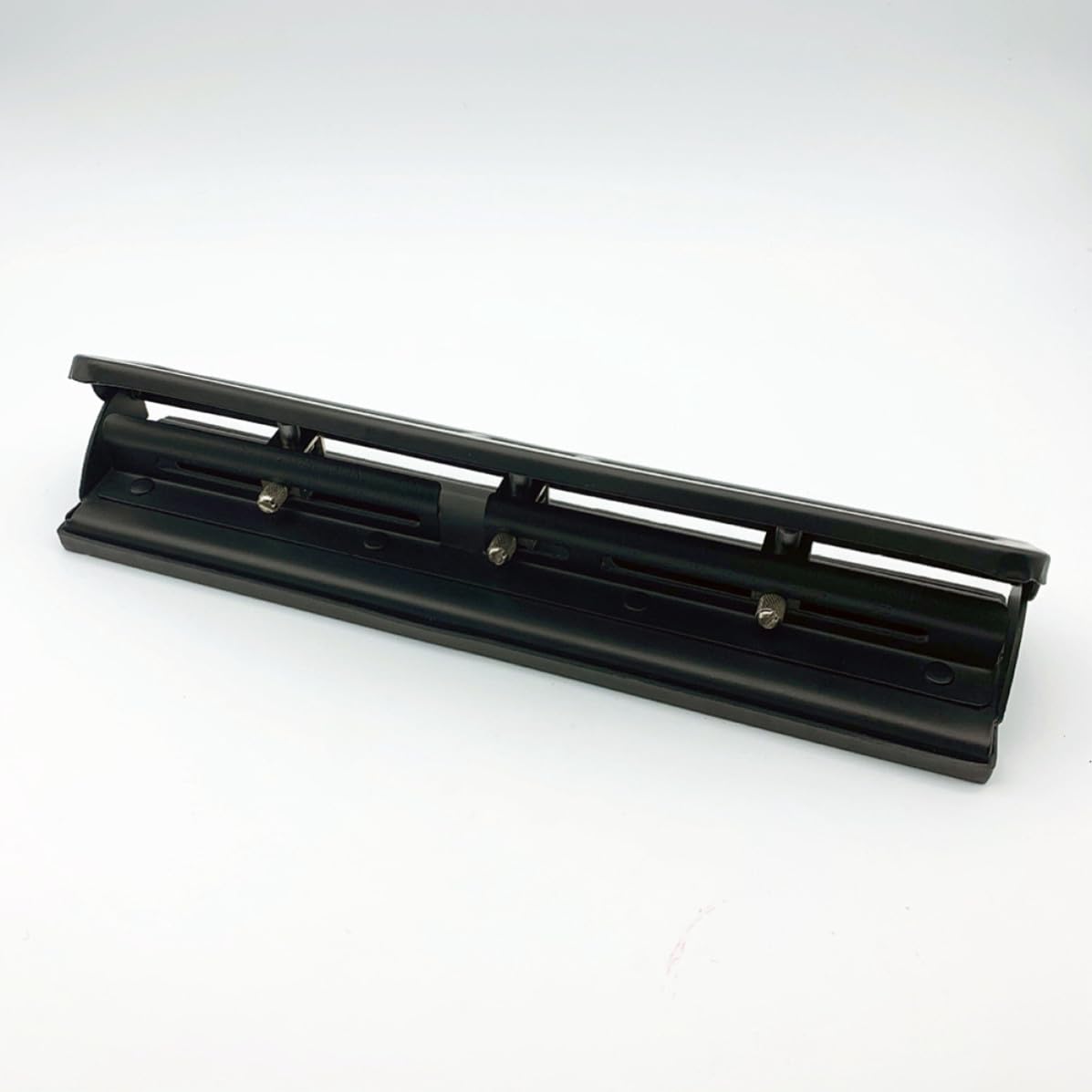 Manual 3-Hole Paper Puncher for Cards and Office Binding Metal Black