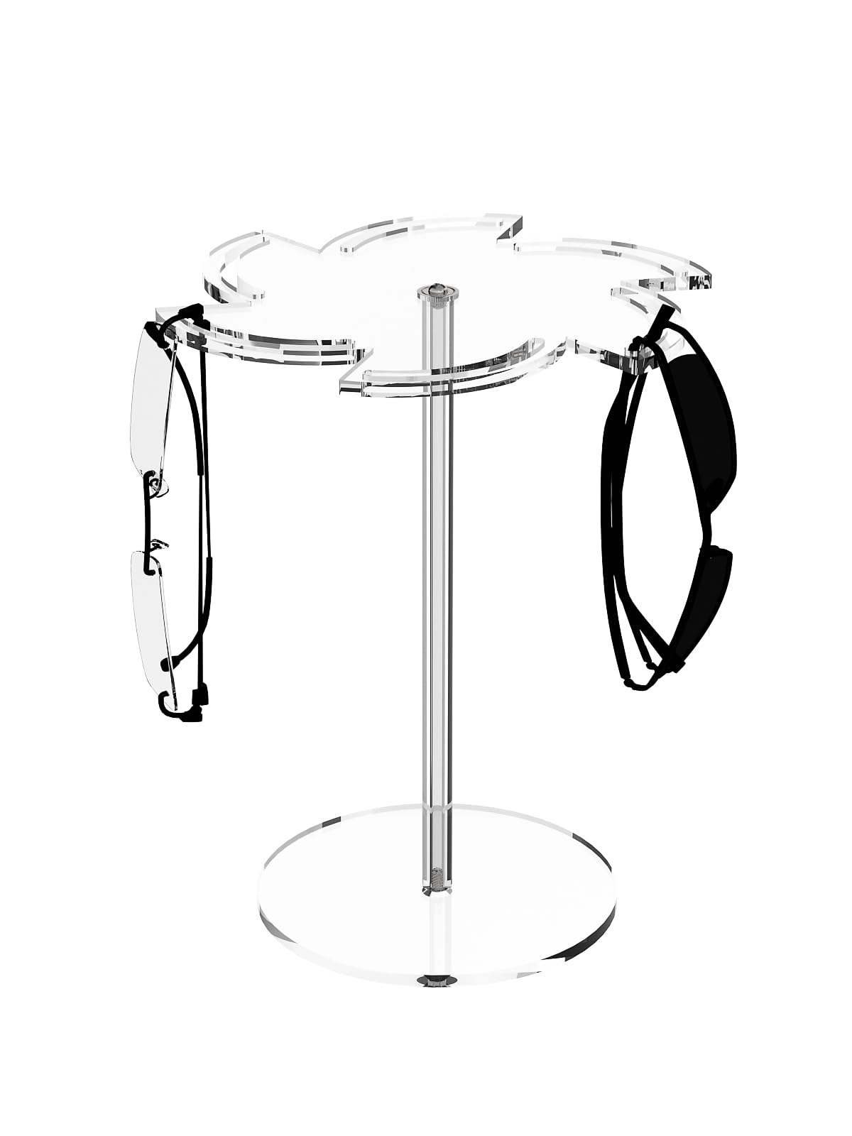 Ausalivan Sunglasses Holder Stand 360 Rotating, Eyeglasses Display Rack,Eyewear room Tabletop Glasses Storage Organizer (Acrylic, Pinwheel Shape)