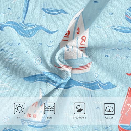 Wusikd Cute Sailboats Girls' Underwear Cotton Waves Girls Briefs Soft Toddler Underwear 2T3