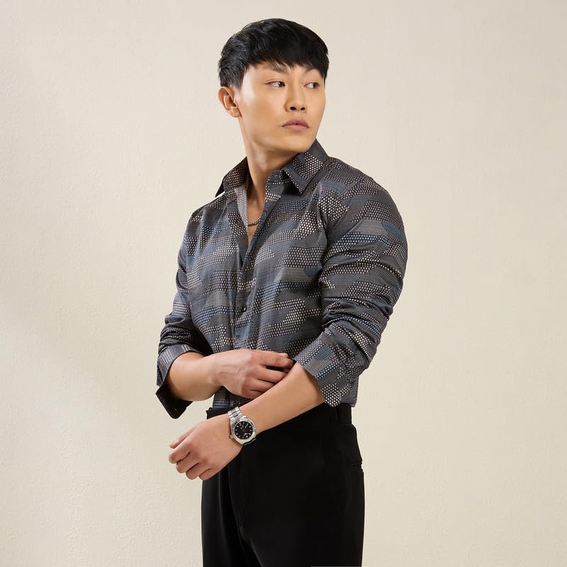 Image of MARK & ALBERT Men's Slim Fit Cotton Formal Shirt