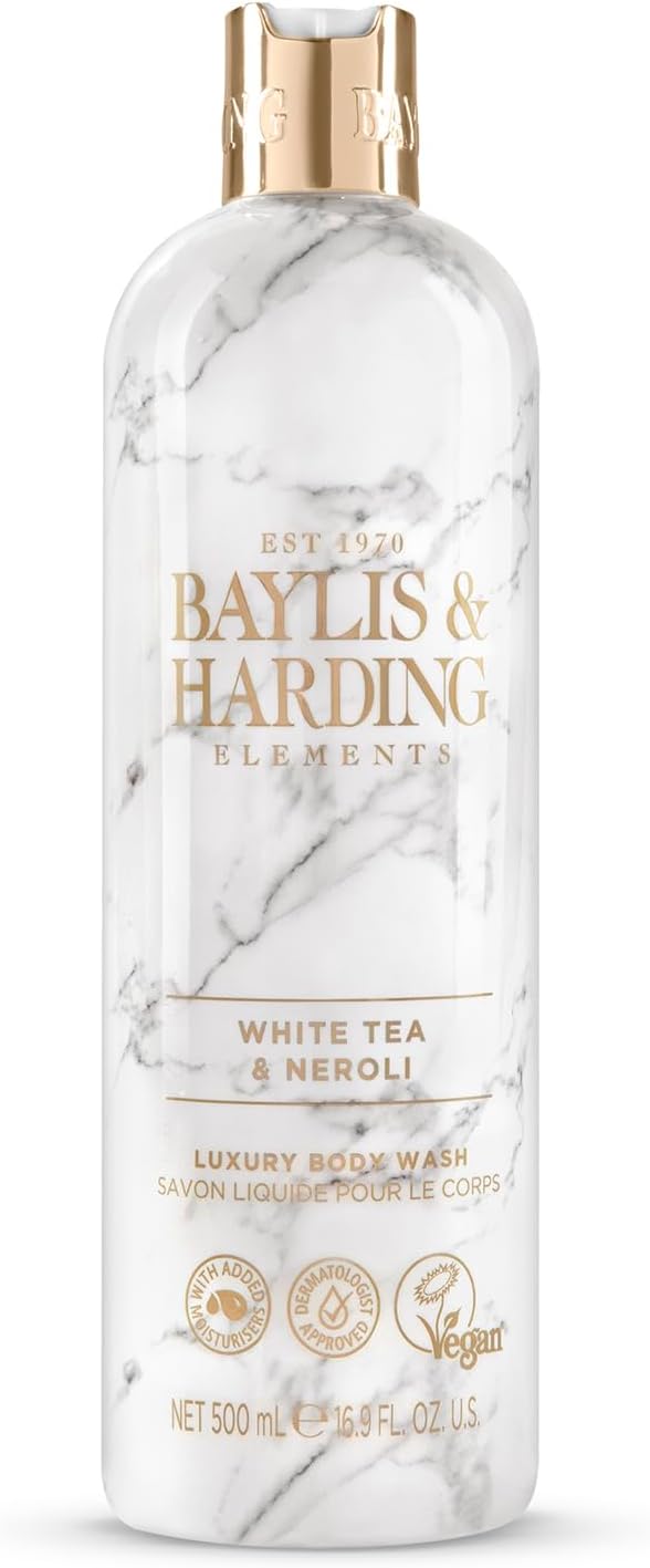 Baylis & Harding Elements White Tea & Neroli Luxury Body Wash, 500 ml (Pack of 1) - Vegan Friendly