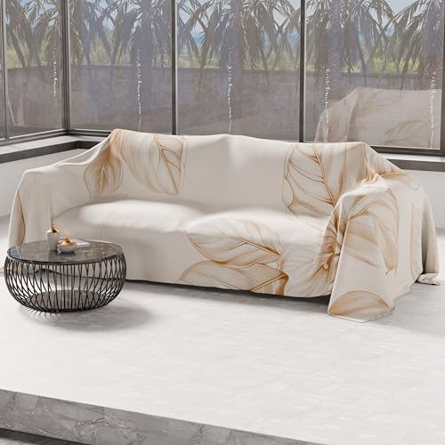 PETTI Artigiani Italiani - Telo Arredo in Microfibra, Copritutto, Copridivano 220x270 cm, Fantasia Floreale 25 150 | Telo Protettivo Lavabile, Copriletto e Copritavolo Multiuso per Divani - Immagine 1