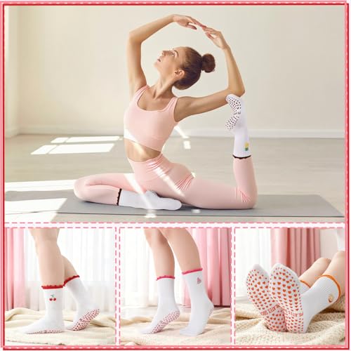 Image of Pilates Grip Yoga Socks for Women Cute Non Slip Socks