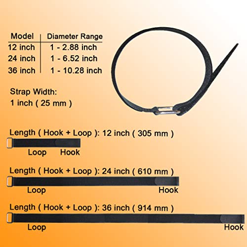 Vigaer Fastening Cable Straps 20 Pack (12" 24" 36") And Adjustable Nylon Securing Straps, Reusable Hook And Loop Cinch Cable Ties Down #TOP1
