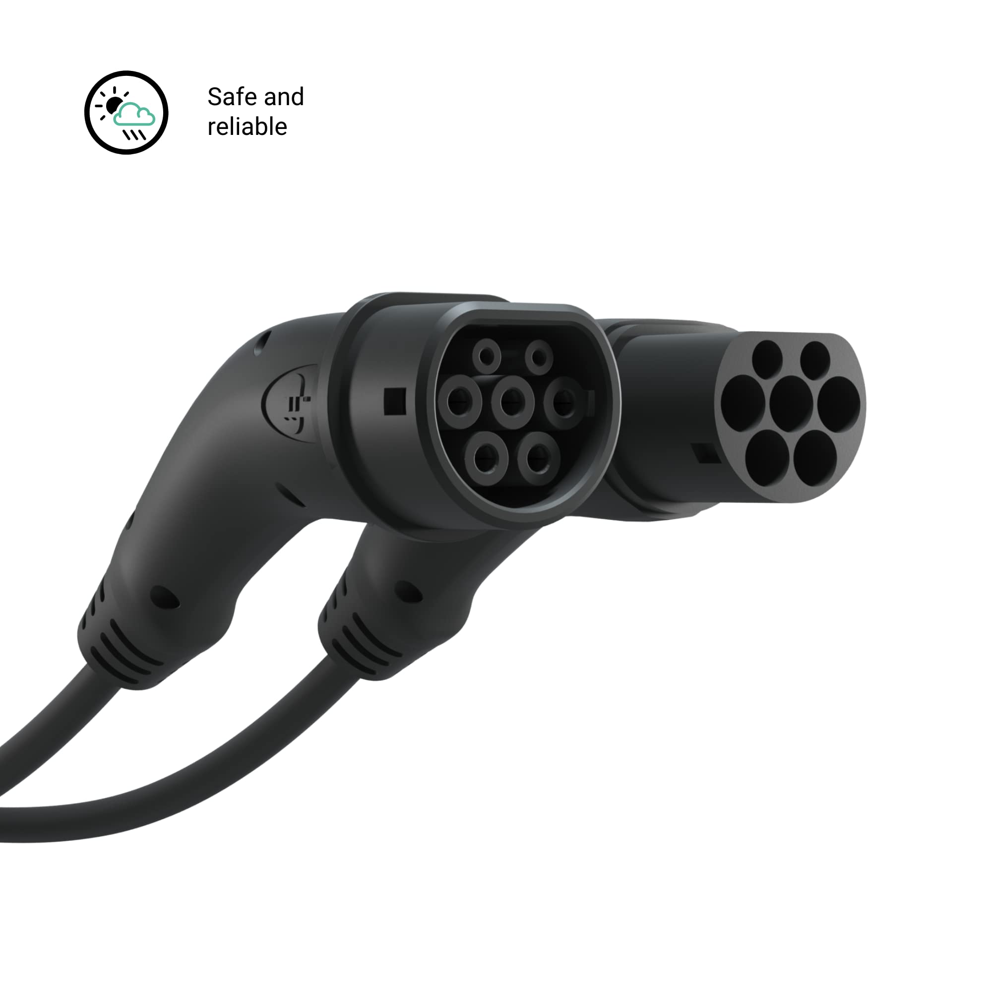 Wallbox Cable de Carga para Coches eléctricos, Tipo 2 a Tipo 2: 22 kW de Potencia, 7 m de Longitud, Modo 3, protección IP44, CA monofásica y trifásica