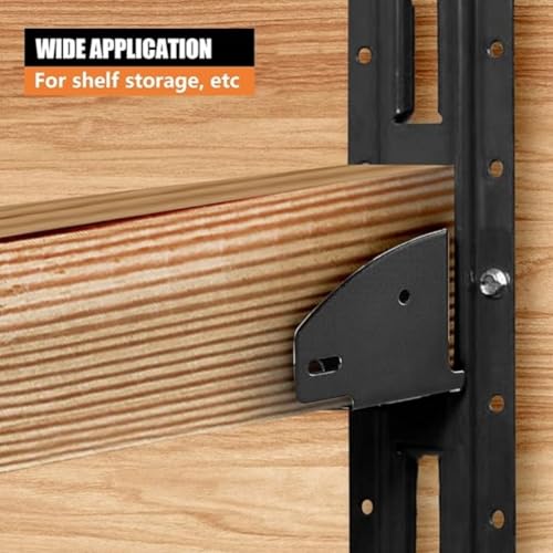 Image of KIMISS 4PCS E Track Wood Beam End Socket, Fit with 2x4 2x6 Add Removable Bar Heavy Duty Storage Lumber Bracket for Truck Trailer Van RV Cargo Trailer (Black)