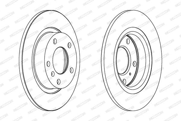FERODO Premier DDF1651C, 2 szt Tarcze Hamulcowe tył 264mm