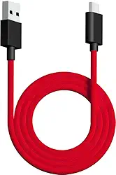 PWNAGE Cabo USB C ultra flexível Paracord ultra personalizado para teclado de jogos, mouse, carregamento, cabo de teclado mecânico de manga dupla, 1,8 M USB-A para USB-C (vermelho)