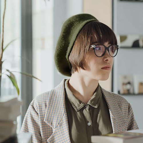Image of Klong Women Wool Beret Hat French Style Solid Color