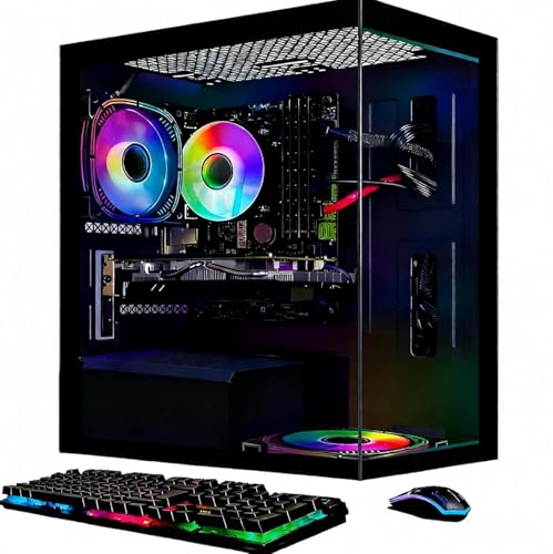 STGAubron Gaming PC Desktop Computer, Intel Core i7 up to 3.9G, GeForce RTX 3050 6G, 16GB RAM, 512GB SSD, WiFi, BT 5.0, RGB Fan x2, Windows 11 Home