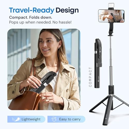 Image of Tygot T9 Pro Bluetooth Selfie Stick 67 Inch(170 cm) Tripod with LED Light, Extendable Selfie Stick for Mobile Phone with Remote, Portable Tripod Stand for Travel, Vlogging & Photography