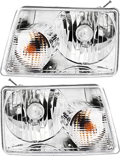 For Ford Ranger Headlights Lamps Set 2004 2005 2006 2007 2008 2009 2010 2011 Halogen Driver and Passenger Side
