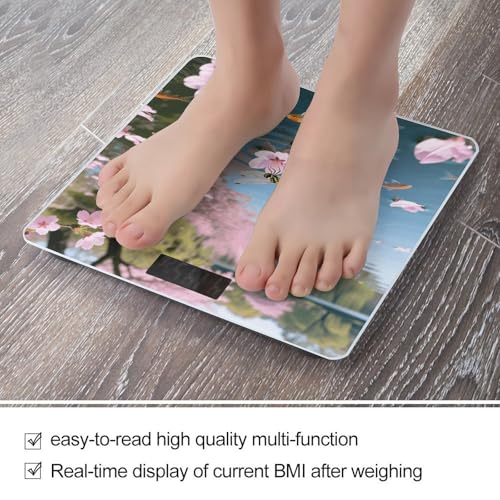 Báscula digital con plataforma de vidrio templado y diseño floral miniatura 5