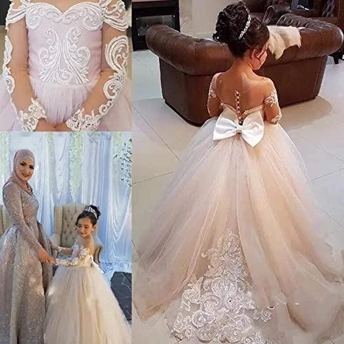 Lace Flower Girls Dresses Kids First Communion Dress Princess Wedding Pageant Ball Gown3