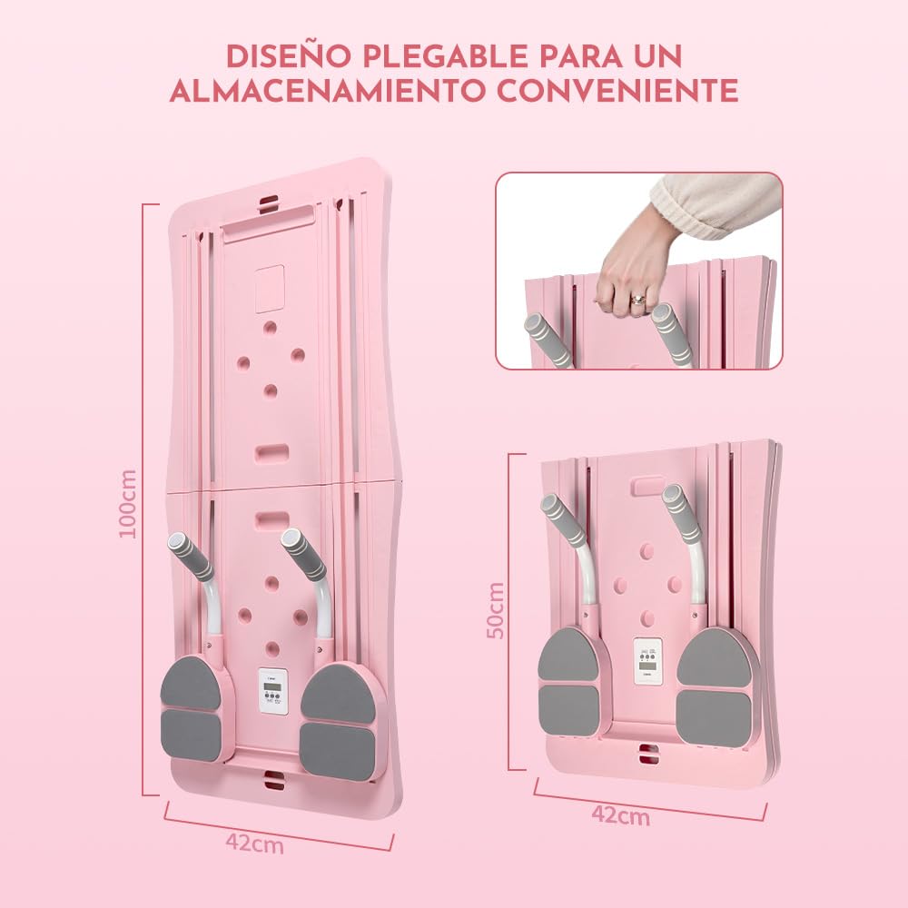 Máquina de Pilates para Casa 2026 4 en 1, Tabla Pilates Multifuncional con Cuerda de Tensión y Temporizador, Pilates Board Plegable para Gimnasio en Casa, Tabla de Pilates para Ejercicio Abdomi