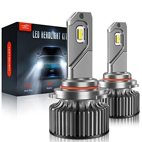 9005 HB3 H10 LED Headlight Bulbs, LAWTOOLIGHT 2-Pack LED Headlight Bulb, High Low Beam Fog Light, 12000LM 80W 300% Brighter LED Headlight Conversion Kit, 6500K Cool White, Halogen Replacement