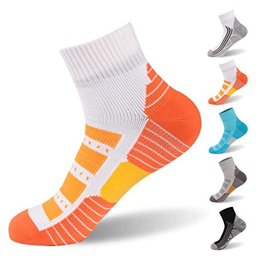 Athletic Running Socks for Women, RANDY SUN Socks Waterproof Fashion Socks Ultra Performance Ankle Bike Socks, 1 Pair-Orange Large