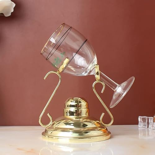 1ピース アイリッシュコーヒーマグスタンドコーヒーマグウォーマーコーヒーサイフォンバーナーゴールドカップスタンド Catonlifer (ゴールデン+焼き杯)