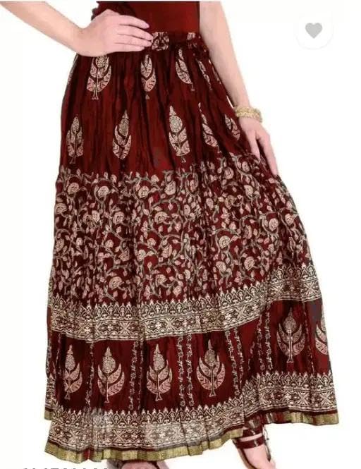 Women’s Rayon Flared Skirt – Printed Casual Long Look for All Day-picture-46