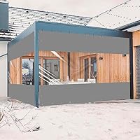 Ezcasch 2.25x3m Plane mit Ösen Wasserdicht Transparent - Outdoor 0.45mm Plane Durchsichtig Winddicht Pavillonplane Klarsicht Schutzplane für Pergola Veranda Gazebo (Höhe x Breite, Grau)