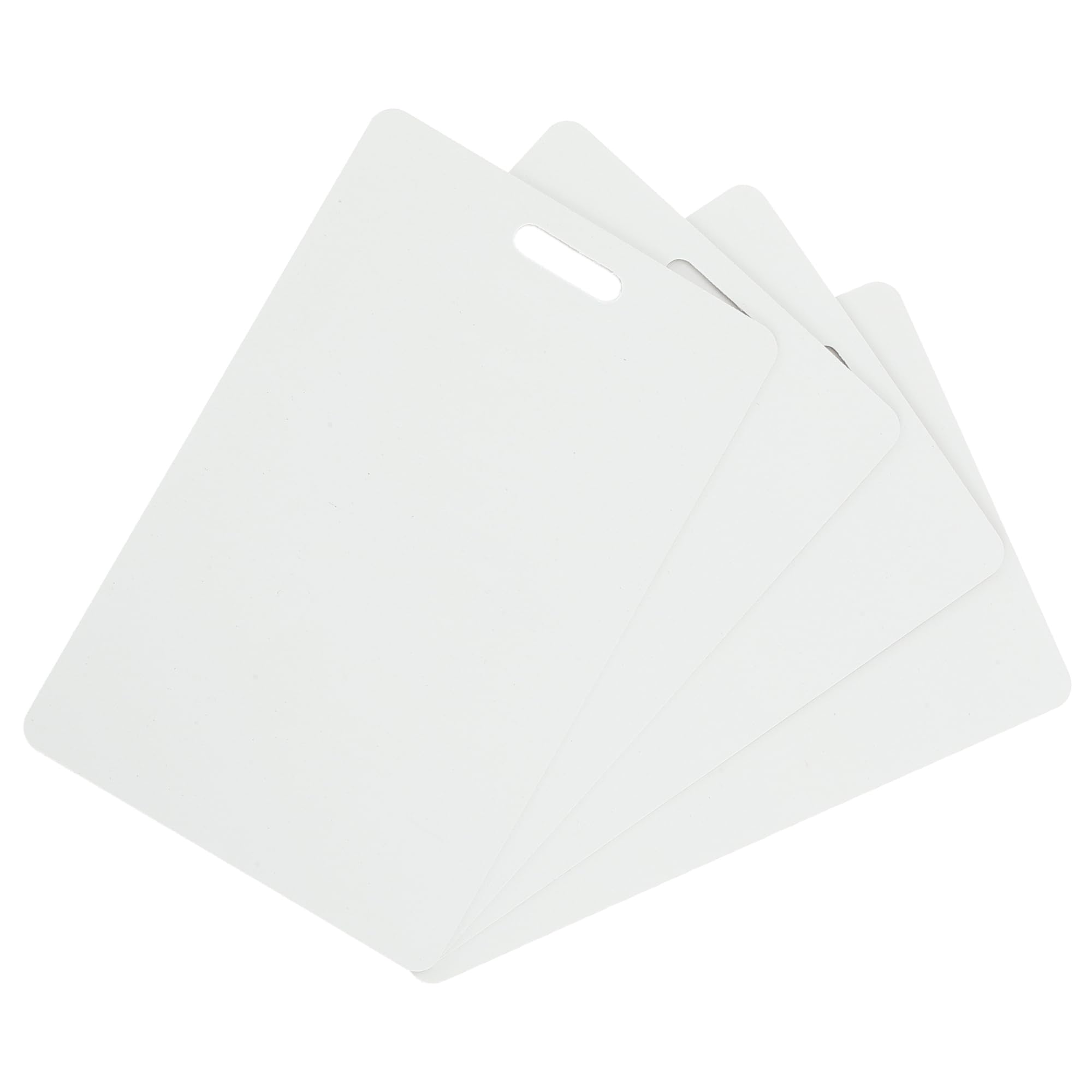 sourcing map 50 Pack Blank PVC Cards 15mil ID Blank Credit Cards with Slot Punch on Short Side for ID Badge Printer, Graphics White