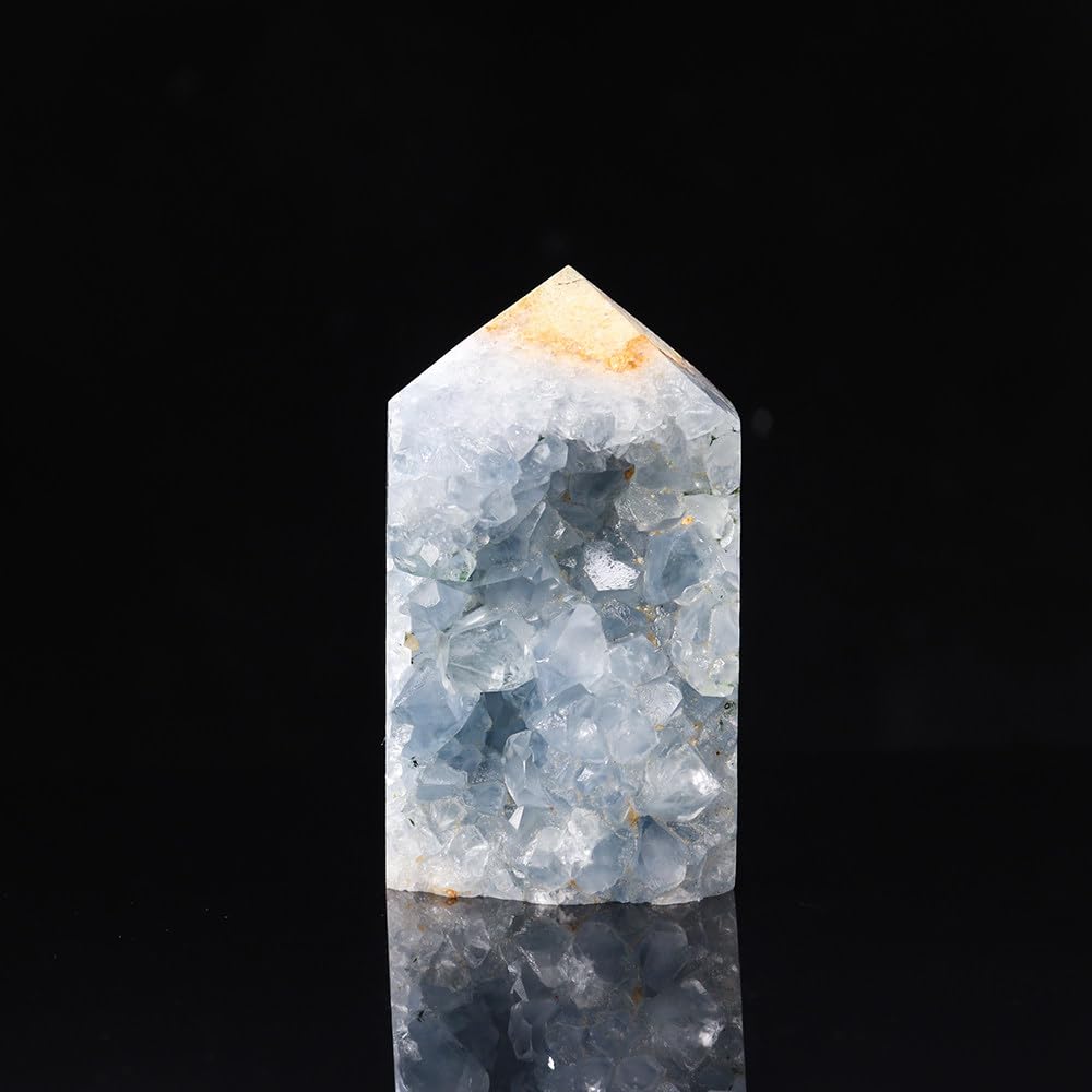 Cristal naturel bleu célestite en pointe magique LVTFCO pour chasser le stress quotidien
