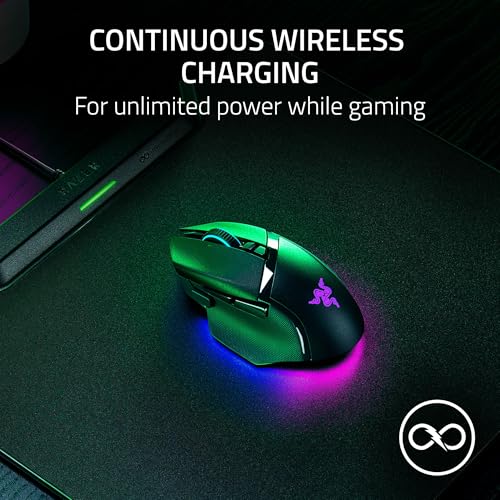 Razer HyperFlux V2 - Wireless charging mouse pad system for gaming mice - gaming mouse mat & charging puck (LED charging indicator, anti-slip rubber feet, auto-pairing) Black - Image 3