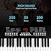 M SANMERSEN Piano Keyboard for Beginners, 37 Keys Built-in 1200mA Rechargeable Battery Electronic Piano Keyboards Portable Music Pianos Keyboard with Mic LED Screen Teaching Gift for Beginners, Black
