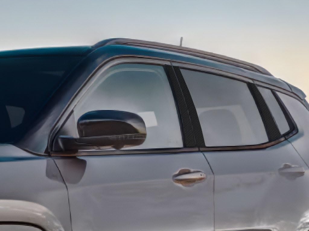 Calcomanía para poste de pilar de coche Jeep Compass 2017-2022, vinilo fibra carbono 4D negro