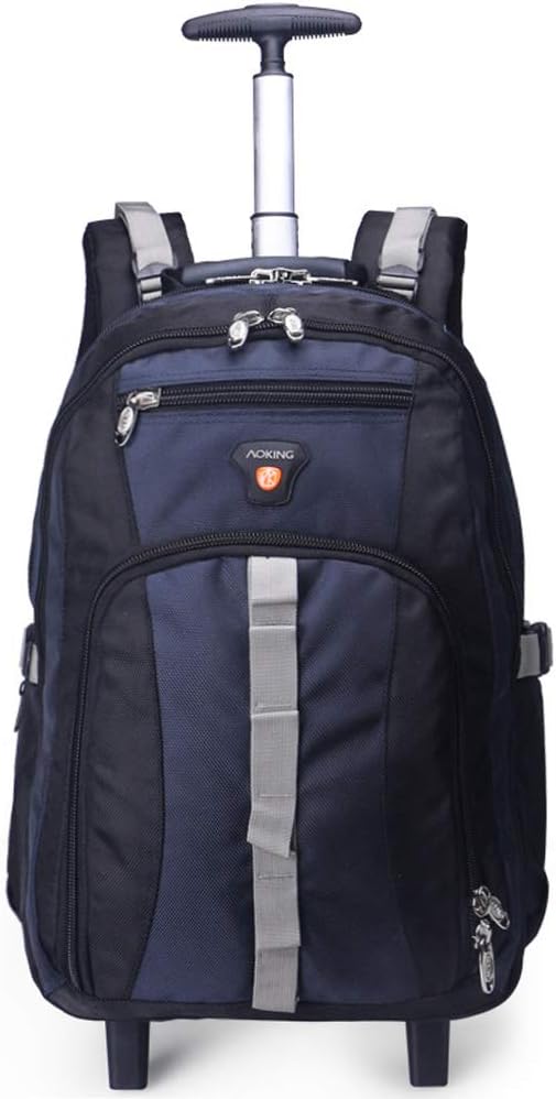 AOKING 22″Water Resistant Rolling Wheeled Backpack Laptop Compartment Bag(22 inch, Blue)