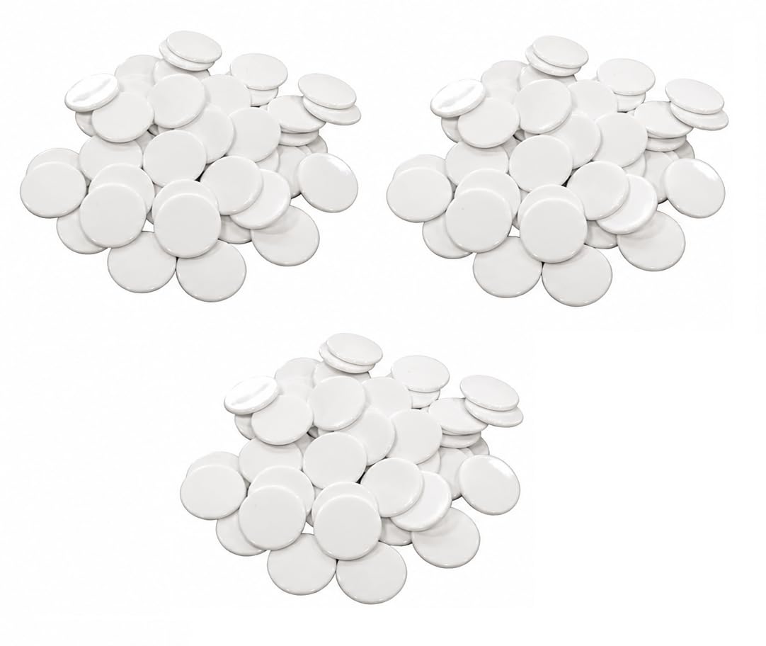 MOREL Round Plastic Plain Token Coin for Shop, Games, Stores,Casino, School ETC.(300 Coin, White Color -31 MM Dia Meter-image-38