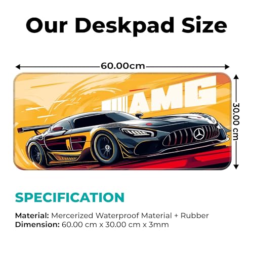 Image of Mercides-AMG Gaming - Extended 60x30CM Large with Stitched Edges, Rubber Base, Non-Slip Design for Ultimate Gaming Setup - Perfect Accessories!