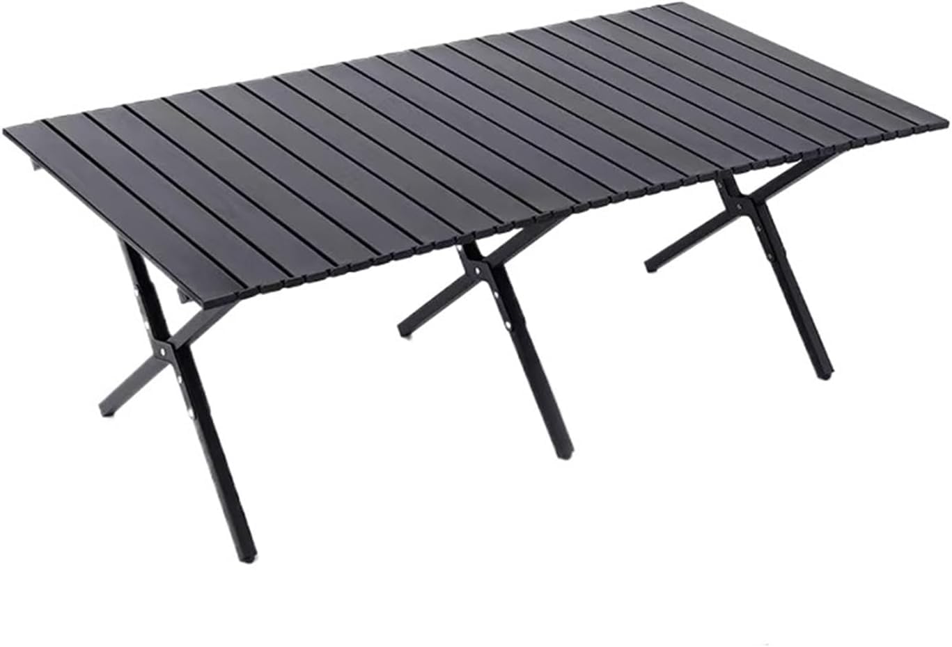 Table de camping en rouleau d'œufs métal grand modèle pliable noir