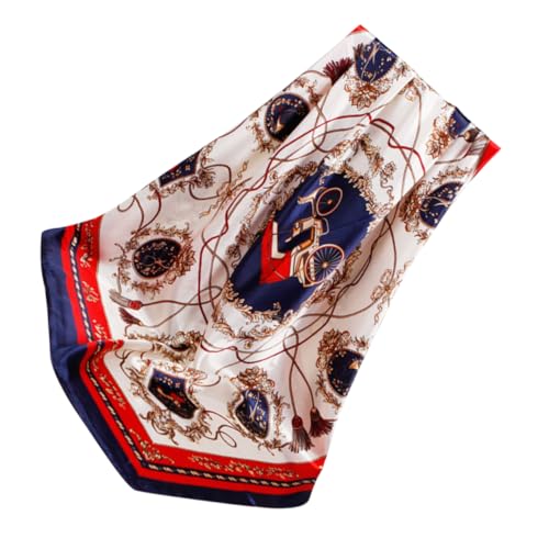 CALLARON 1 Pc Bufanda pañuelos scarf gorro de seda envoltura de pelo de seda pañuelo de seda para la cabeza tela pañuelo de seda para el cabello chal Blue