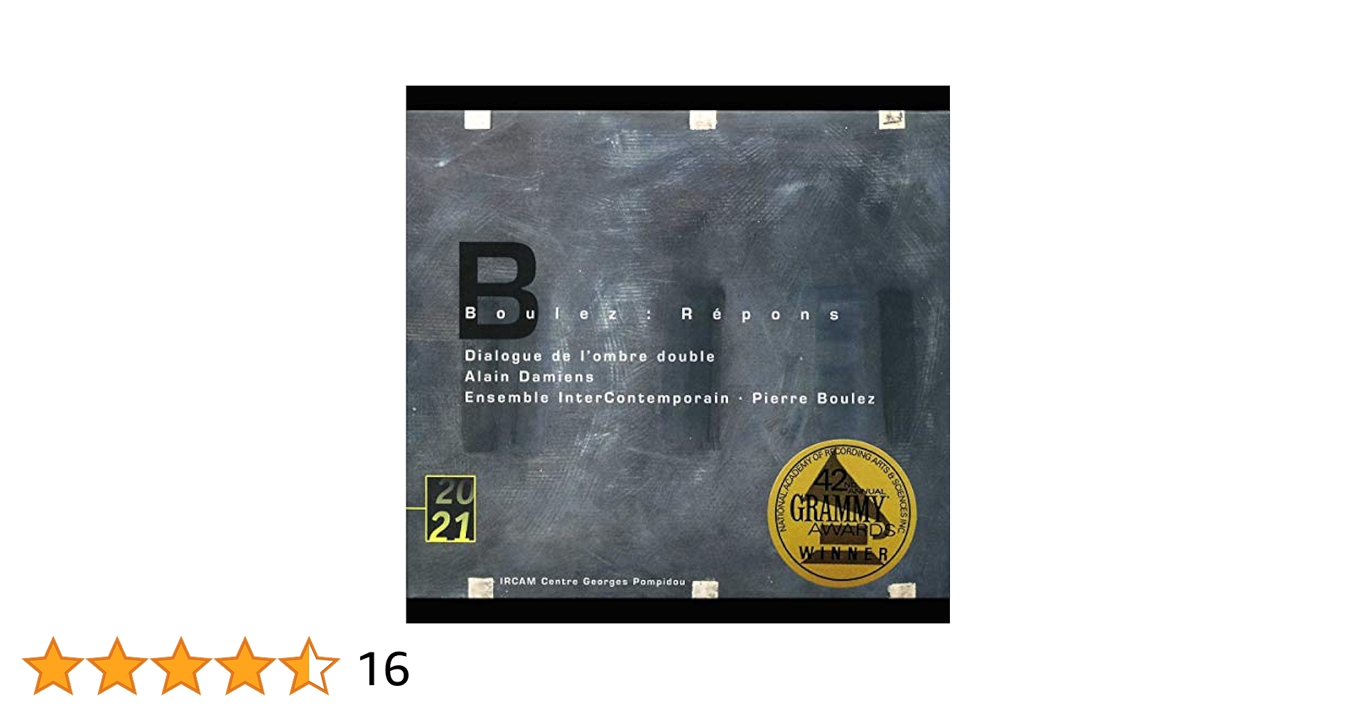 Amazon.co.jp: Boulez: Repons, Dialogue de l'ombre double