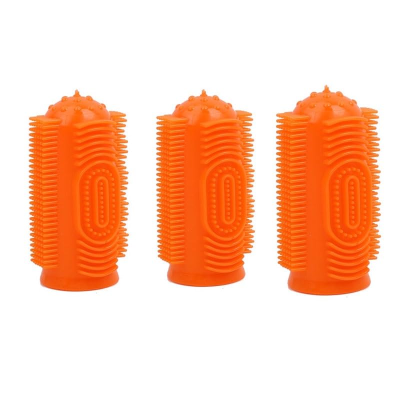 Lot de 3 brosses à dents for chiots, nettoyage facile des dents, brosse à dents en silicone à 360 degrés for petits animaux de compagnie, soins dentaires, nettoyeur de dents for chiens et animaux de c