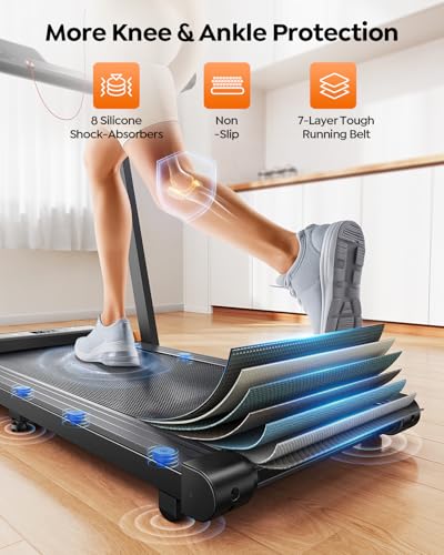 Image of Acezoe Foldable Treadmill with 15% AUTO Incline, 9 Levels Incline Walking Pad Treadmill with Handle Bar, Portable Treadmills for Home Small, 3.0HP Quiet Brushless, 0.6-7.5 MPH, 300LBS Capacity