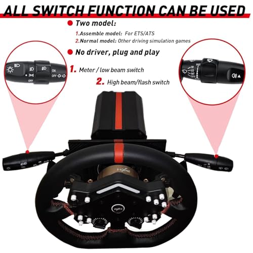 Image of Obokidlyamor Turn Signal Headlight Dimmer Switch For PXN V12 LITE Direct Drive Servo Wheel Base;Multi-Function Stalks Turn Wiper Lever Combination Racing Simulator Button Console Racing Wheel (For PXN V12)