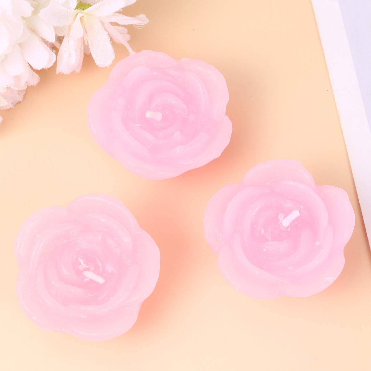 2 Juegos De Velas Flotantes Decorativas Con Forma De Rosa Para Decoración De Bodas (6 Unidades)